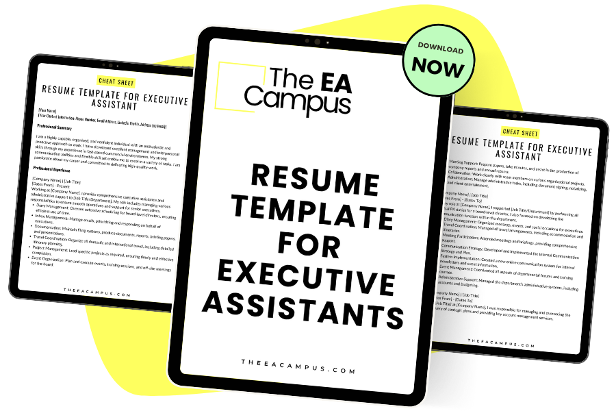 Resume Template for Executive Assistants