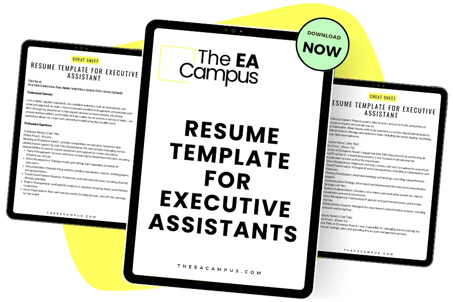 Resume Template for Executive Assistants