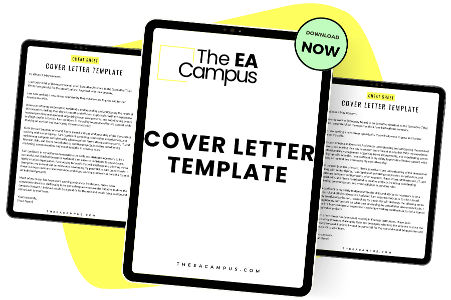 Cover letter for Executive Assistant Template