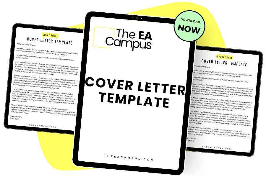 Cover letter for Executive Assistant Template