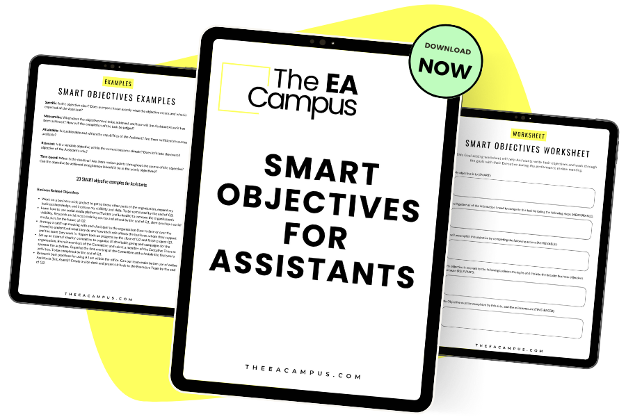 SMART objectives and goal-setting template for the Executive Assistants