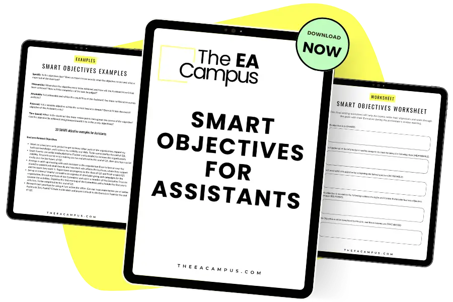 SMART objectives and goal-setting template for the Executive Assistants