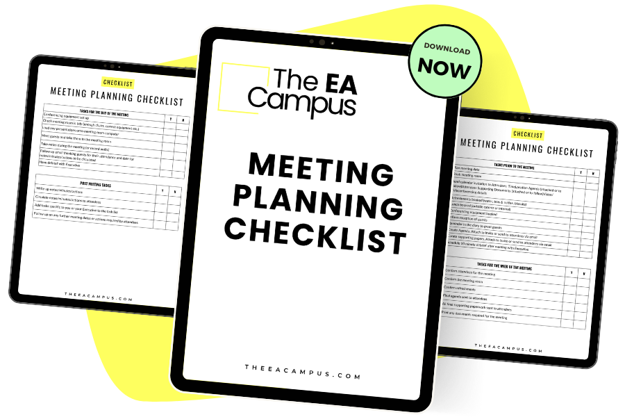 Meeting Planning Template for Executive Assistants