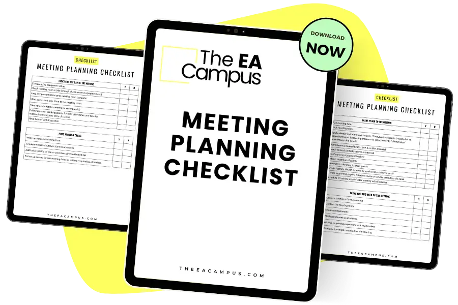 Meeting Planning Template for Executive Assistants